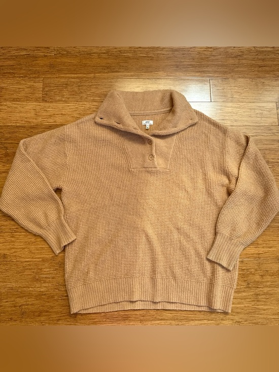 aerie Sweaters - Aerie Cozy Waffle-Knit Mock Neck fisherman Sweater - Camel